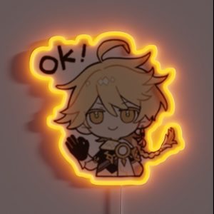 Aether Genshin Impact Chibi RGB Neon Sign Aether Genshin Impact Chibi RGB Neon Sign