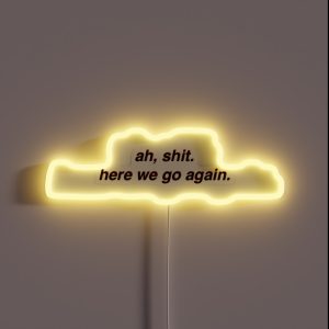 Ah Shit Twitter Meme RGB Neon Sign