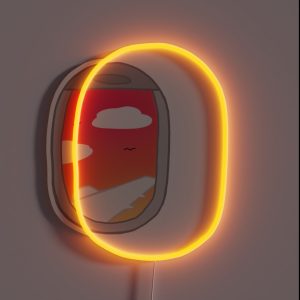 Airplane Window Sunset RGB Neon Sign Airplane Window Sunset RGB Neon Sign