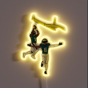 AJ Brown And Devonta Smith Dunk Celebration RGB Neon Sign