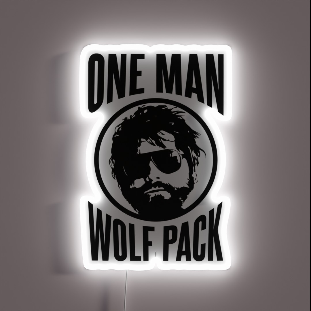 Alan The One Man Wolf Pack RGB Neon Sign Alan The One Man Wolf Pack RGB Neon Sign