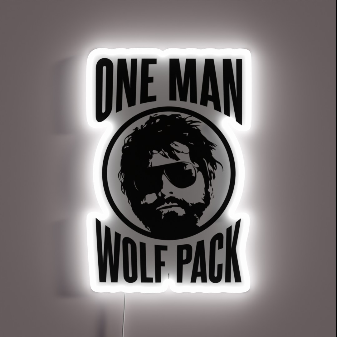 Alan The One Man Wolf Pack RGB Neon Sign Alan The One Man Wolf Pack RGB Neon Sign