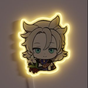 Albedo Genshin Impact Chibi RGB Neon Sign