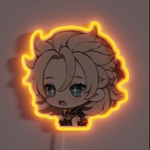 Albedo Genshin Impact Chibi RGB Neon Sign