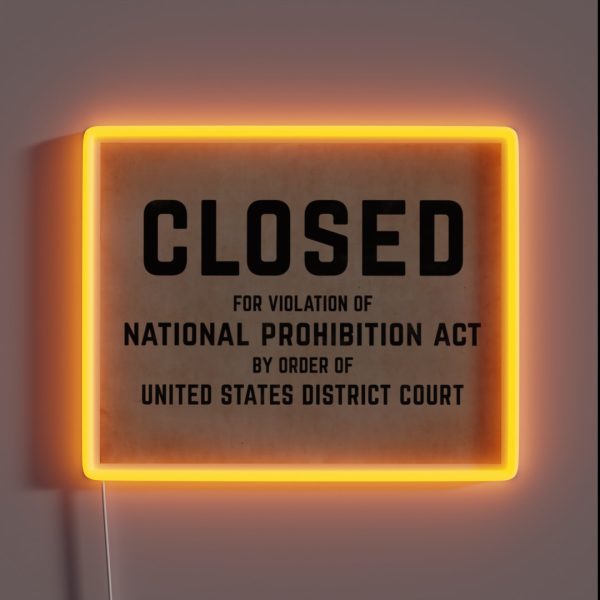 Alchol Prohibition Era Sign RGB Neon Sign