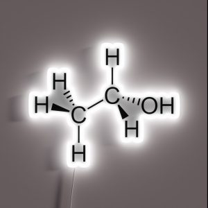 Alcohol Molecular Diagram Ethanol RGB Neon Sign