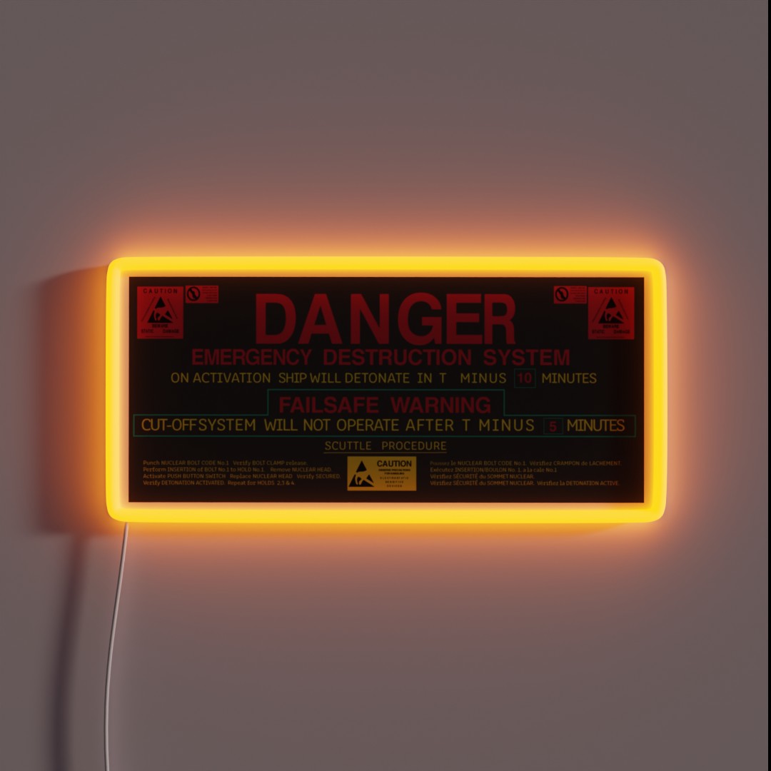 ALIEN 1979 Nostromo Self Destruct Sequence RGB Neon Sign ALIEN 1979 Nostromo Self Destruct Sequence RGB Neon Sign