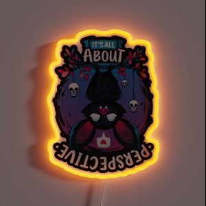 All About Perspective Cute Creepy Bat Love RGB Neon Sign
