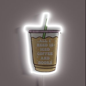 All I Need Is Iced Coffee And Books RGB Neon Sign All I Need Is Iced Coffee And Books RGB Neon Sign