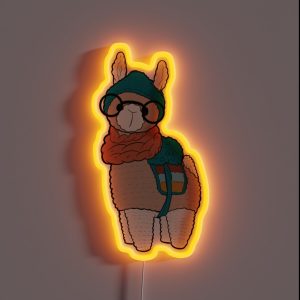 Alpaca Amigurumi Crochet RGB Neon Sign