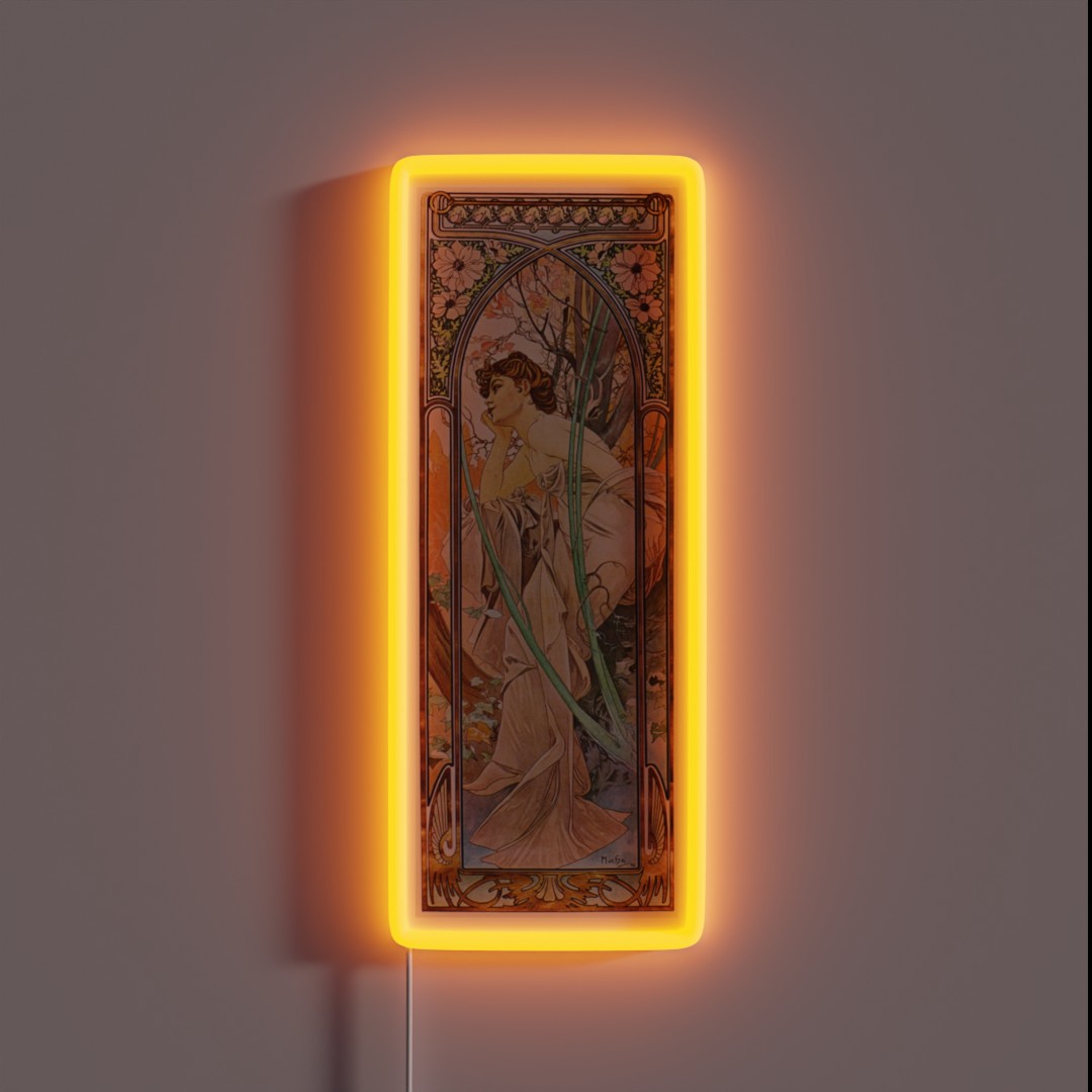 Alphonse Mucha Evening Reverie RGB Neon Sign Alphonse Mucha Evening Reverie RGB Neon Sign