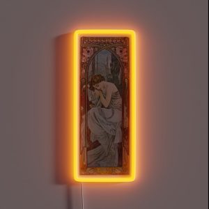 Alphonse Mucha Nocturnal Slumber RGB Neon Sign Alphonse Mucha Nocturnal Slumber RGB Neon Sign