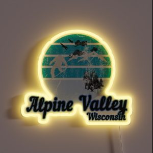 Alpine Valley Wisconsin Usa Winter Ski Resort RGB Neon Sign