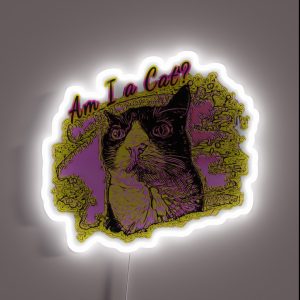 Am I A Cat RGB Neon Sign Am I A Cat RGB Neon Sign
