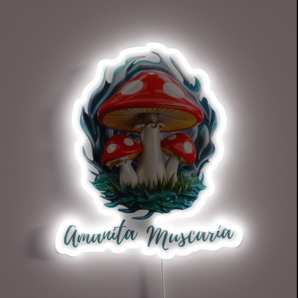 Amanita Muscaria Beautiful Mushroom RGB Neon Sign