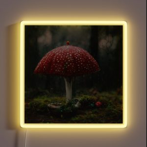 Amanita Muscaria In The Rain RGB Neon Sign Amanita Muscaria In The Rain RGB Neon Sign