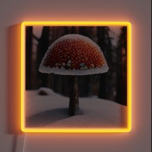Amanita Muscaria In The Snow RGB Neon Sign