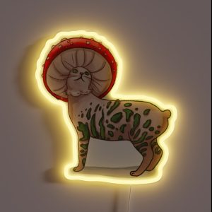 Amanita Muscaria Mushroom Cat RGB Neon Sign
