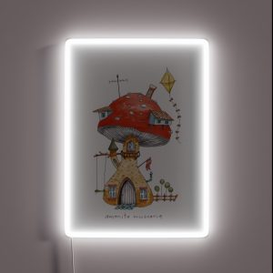Amanita Muscaria Mushroom House RGB Neon Sign