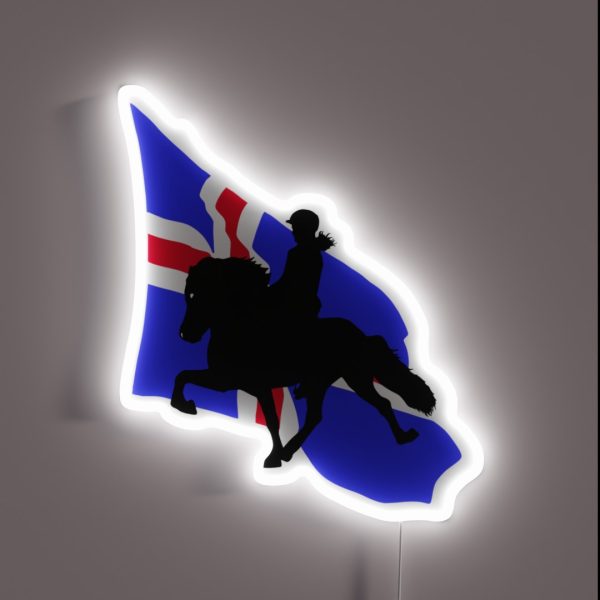 Amazing Icelandic Horse Tolt RGB Neon Sign