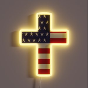 American Flag Cross RGB Neon Sign