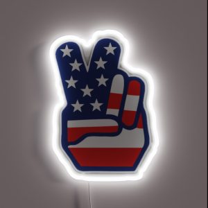 American Flag Peace Sign RGB Neon Sign