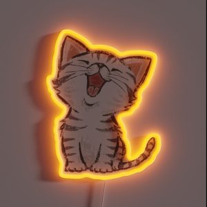 American Shorthair Happy RGB Neon Sign