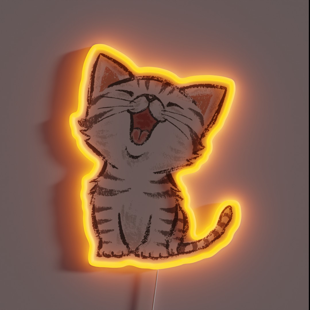 American Shorthair Happy RGB Neon Sign American Shorthair Happy RGB Neon Sign