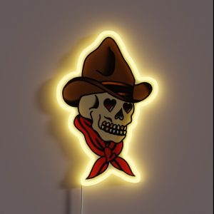 American Traditional Cowboy Skull RGB Neon Sign American Traditional Cowboy Skull RGB Neon Sign