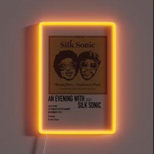An Evening With Silk Sonic Album Art RGB Neon Sign