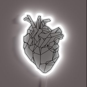 Anatomical Geometric Heart RGB Neon Sign