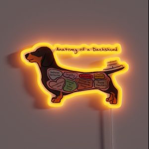 Anatomy Of A Dachshund RGB Neon Sign