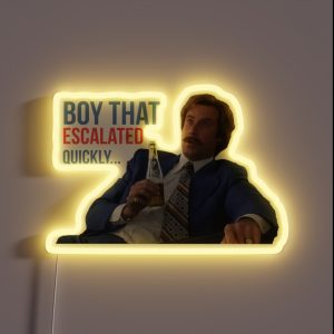 Anchorman Will Ferrell Boy That Escalated Quickly RGB Neon Sign Anchorman Will Ferrell Boy That Escalated Quickly RGB Neon Sign