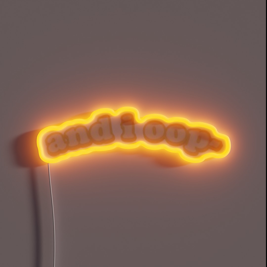 And I Oop Design RGB Neon Sign And I Oop Design RGB Neon Sign