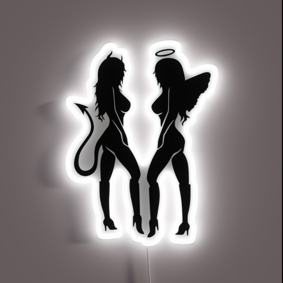 Angel And Devil Baddies RGB Neon Sign Angel And Devil Baddies RGB Neon Sign