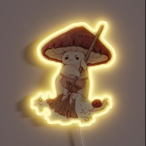 Angy Mushroom Does Not Like To Clean RGB Neon Sign