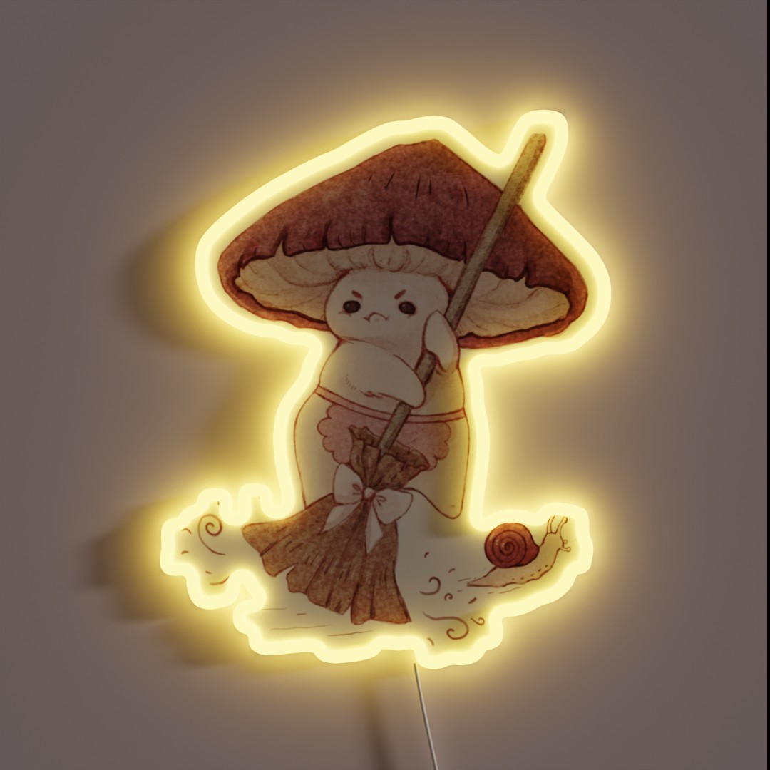 Angy Mushroom Does Not Like To Clean RGB Neon Sign Angy Mushroom Does Not Like To Clean RGB Neon Sign