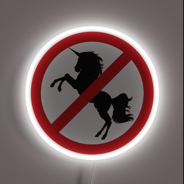 Animal Unicorn Prohibition Sign RGB Neon Sign