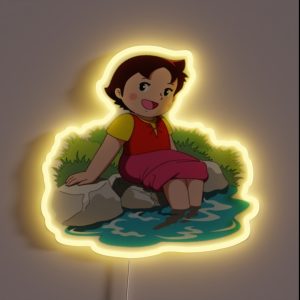 Anime Drawn Girl With Feet In The Water RGB Neon Sign Anime Drawn Girl With Feet In The Water RGB Neon Sign