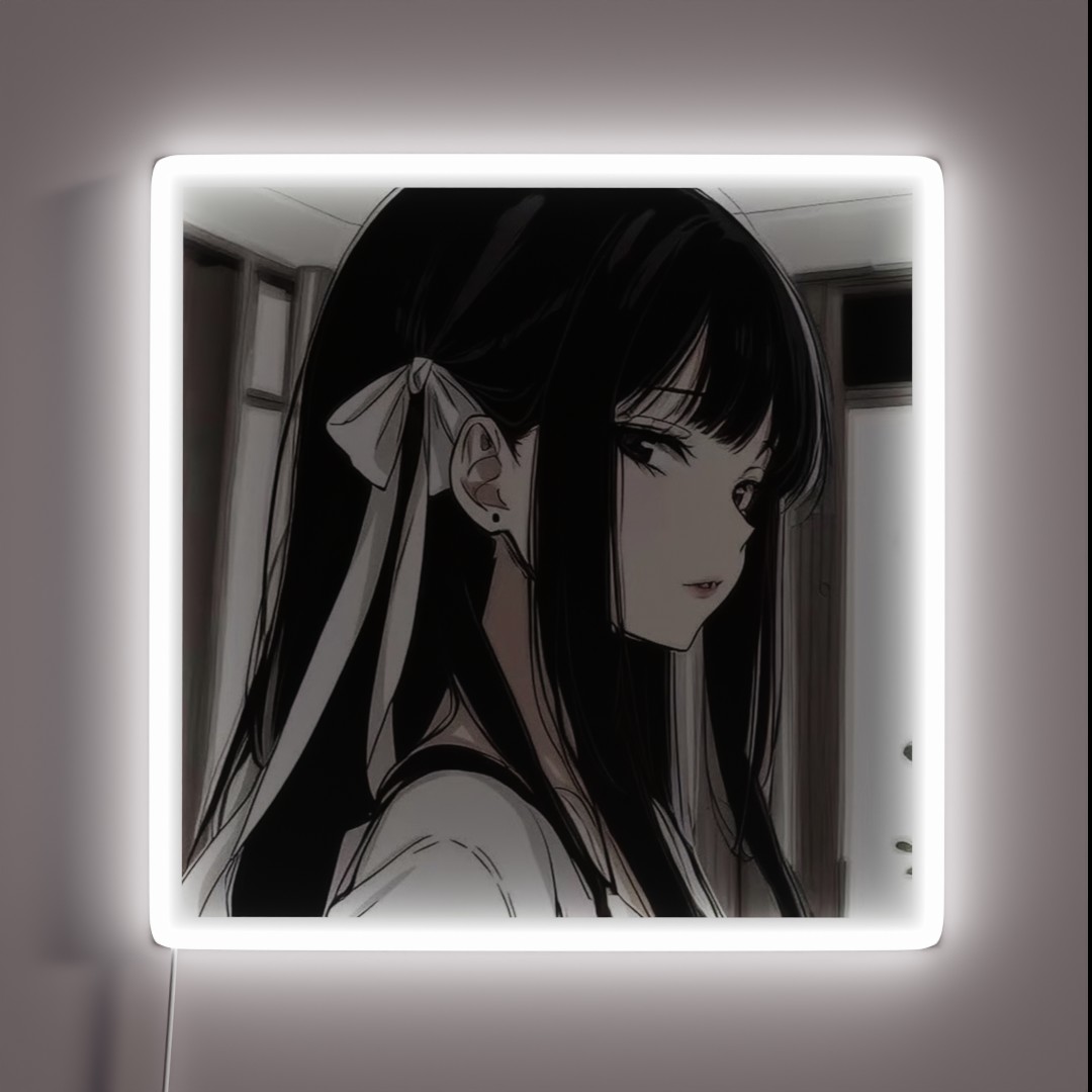 Anime Girl With Black Hair RGB Neon Sign Anime Girl With Black Hair RGB Neon Sign
