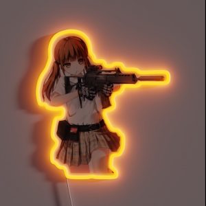 Anime Girl With Gun RGB Neon Sign