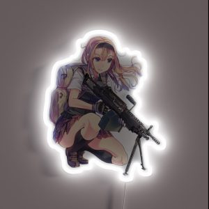 Anime Girl With Gun RGB Neon Sign