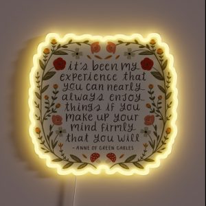 Anne Of Green Gables Enjoy Things Quote RGB Neon Sign Anne Of Green Gables Enjoy Things Quote RGB Neon Sign