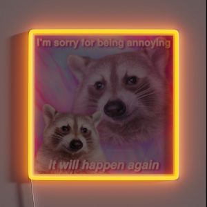 Annoying Raccoon Meme RGB Neon Sign