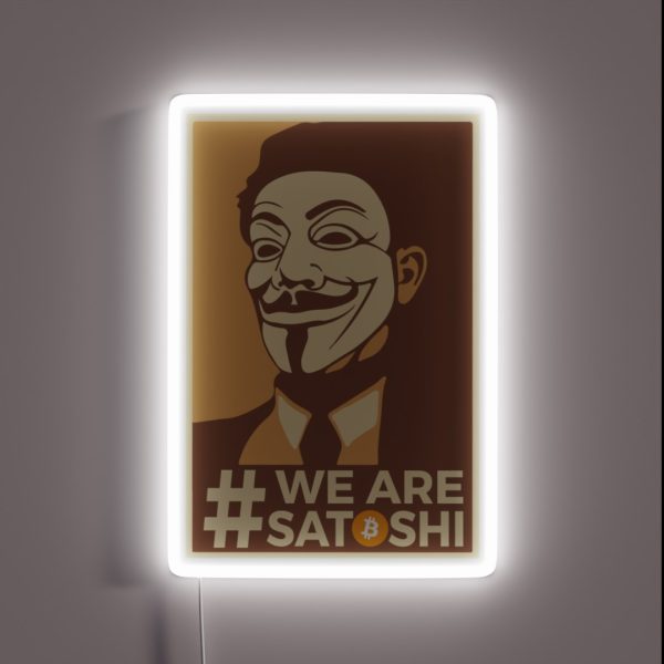 Anonymous We Are Satoshi Bitcoin RGB Neon Sign