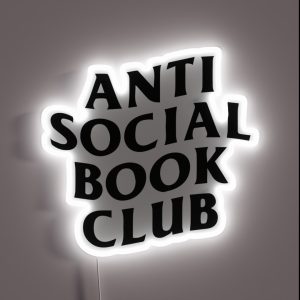Anti Social Book Club Booktrovert Bookish Gift Gift For A Reader Book Clothes RGB Neon Sign