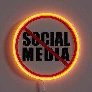 Anti Social Media Sign RGB Neon Sign Anti Social Media Sign RGB Neon Sign