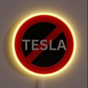 Anti TESLA Bumper Stiker RGB Neon Sign