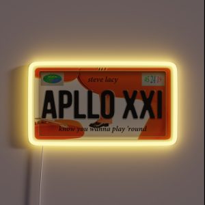 Apollo XXI Steve Lacy License Plate RGB Neon Sign