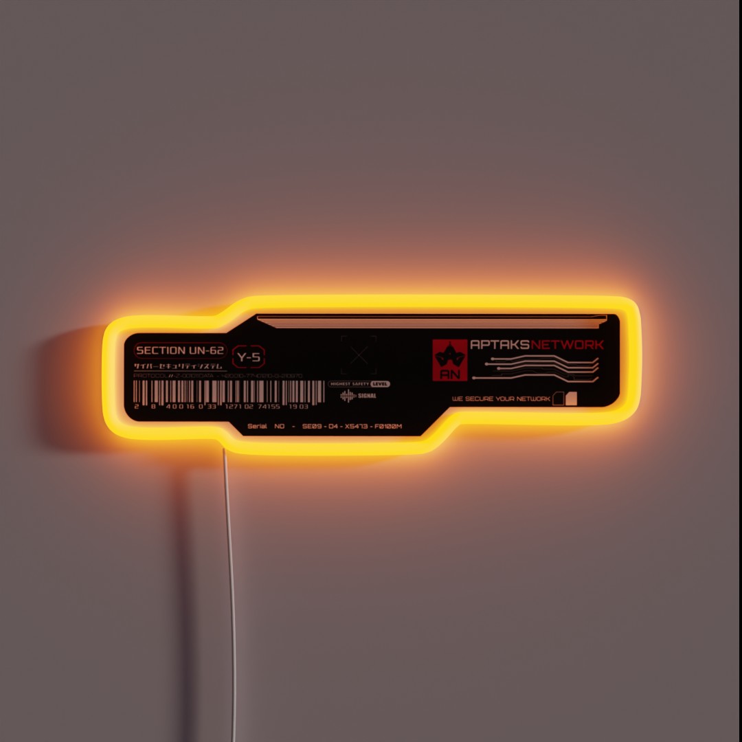 Aptaks Cyber Security Network Decal RGB Neon Sign Aptaks Cyber Security Network Decal RGB Neon Sign